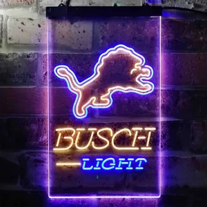 Detroit Lions Busch Light Neon-Like LED Sign