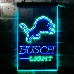 Detroit Lions Busch Light Neon-Like LED Sign
