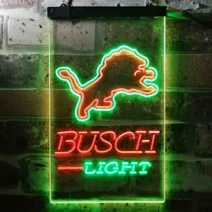 Detroit Lions Busch Light Neon-Like LED Sign