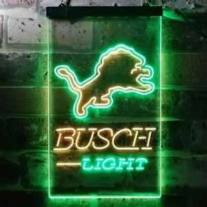 Detroit Lions Busch Light Neon-Like LED Sign