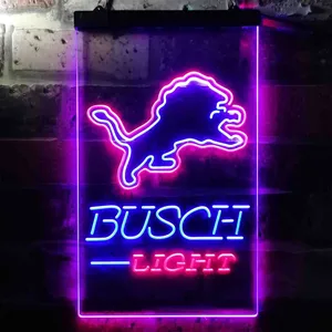 Detroit Lions Busch Light Neon-Like LED Sign
