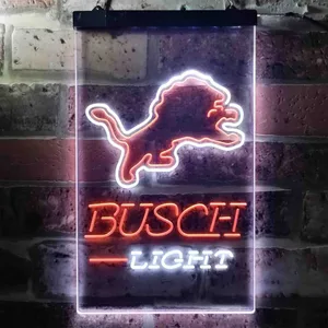 Detroit Lions Busch Light Neon-Like LED Sign
