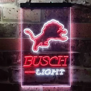 Detroit Lions Busch Light Neon-Like LED Sign