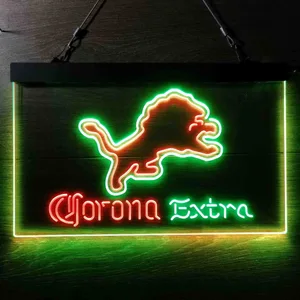 Detroit Lions Corona Extra Neon-Like LED Sign