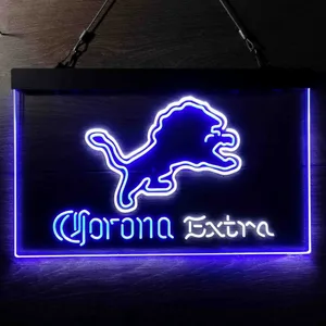 Detroit Lions Corona Extra Neon-Like LED Sign