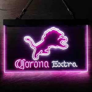 Detroit Lions Corona Extra Neon-Like LED Sign