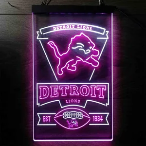 Detroit Lions EST 1934 Neon-Like LED Sign