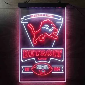 Detroit Lions EST 1934 Neon-Like LED Sign