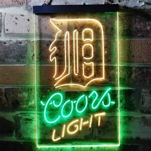 Detroit Tigers Coors Light Neon-Like LED Sign - Legacy Edition