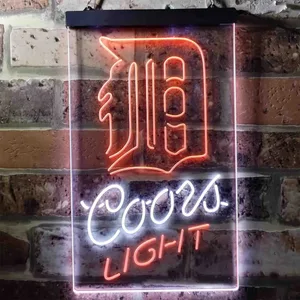 Detroit Tigers Coors Light Neon-Like LED Sign - Legacy Edition