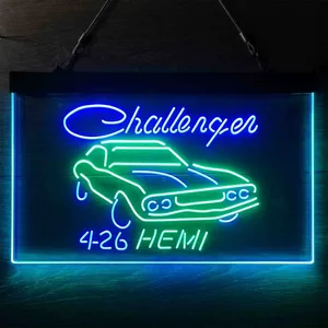 Dodge Challenger 4-26 Hemi Neon-Like LED Sign