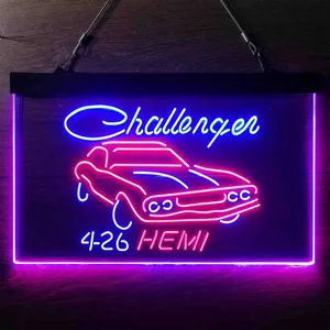 Dodge Challenger 4-26 Hemi Neon-Like LED Sign