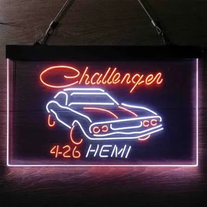 Dodge Challenger 4-26 Hemi Neon-Like LED Sign