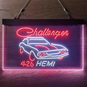 Dodge Challenger 4-26 Hemi Neon-Like LED Sign