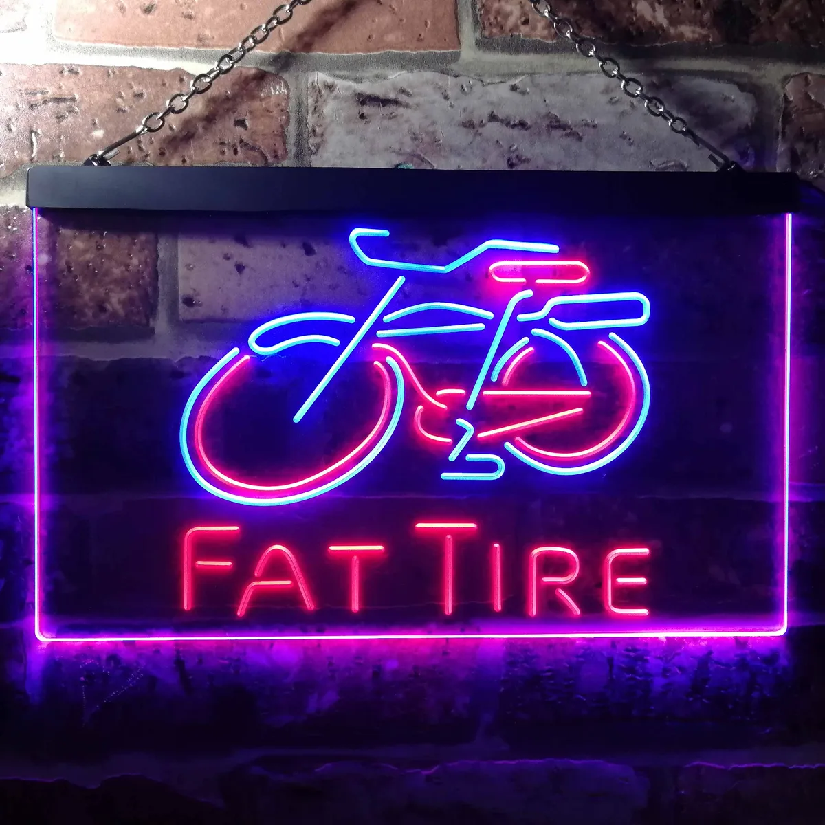 Fat Tire Bicycle Logo Neon-Like LED Sign