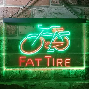 Fat Tire Bicycle Logo Neon-Like LED Sign