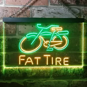 Fat Tire Bicycle Logo Neon-Like LED Sign