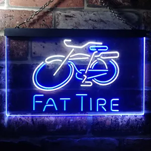 Fat Tire Bicycle Logo Neon-Like LED Sign