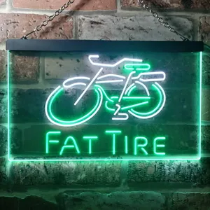Fat Tire Bicycle Logo Neon-Like LED Sign