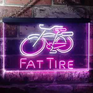 Fat Tire Bicycle Logo Neon-Like LED Sign