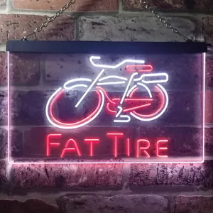 Fat Tire Bicycle Logo Neon-Like LED Sign