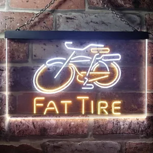 Fat Tire Bicycle Logo Neon-Like LED Sign
