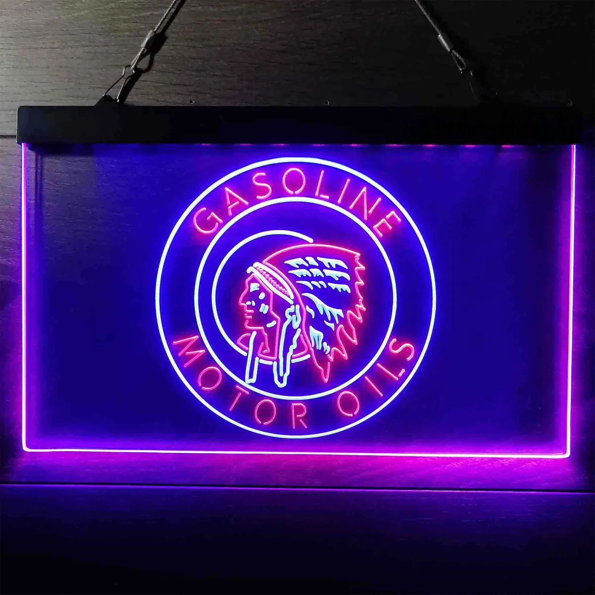 Gasoline Motor Oils Red Indian Neon-Like LED Sign
