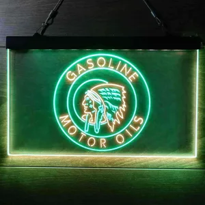 Gasoline Motor Oils Red Indian Neon-Like LED Sign