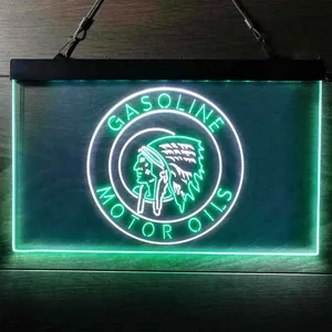 Gasoline Motor Oils Red Indian Neon-Like LED Sign