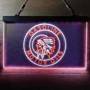 Gasoline Motor Oils Red Indian Neon-Like LED Sign