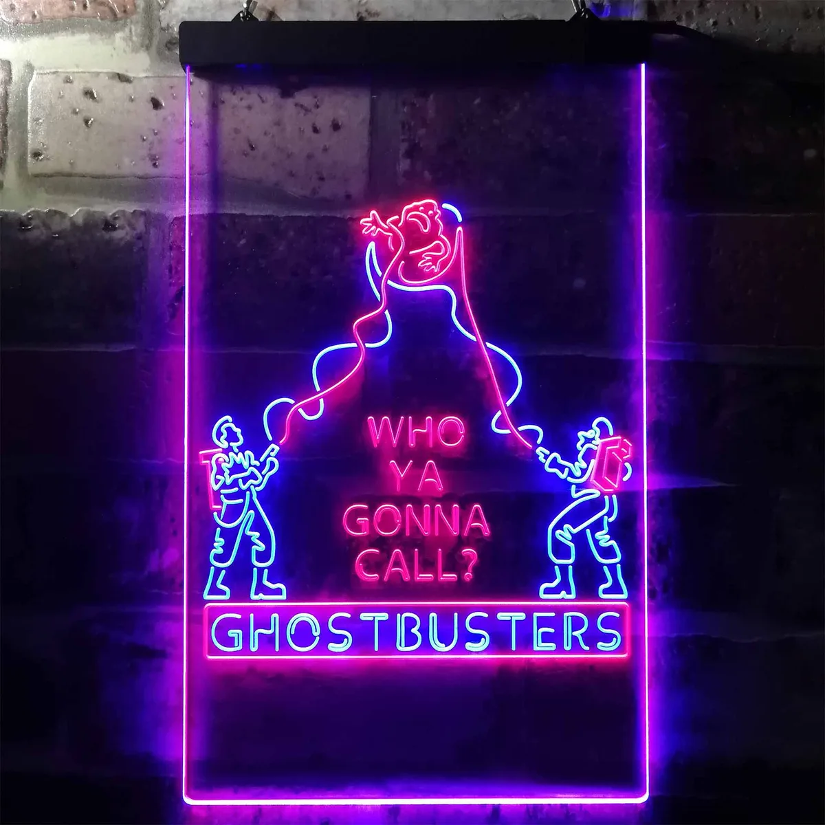 Ghostbusters Who Ya Gonna Call? Neon-Like LED Sign