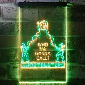 Ghostbusters Who Ya Gonna Call? Neon-Like LED Sign