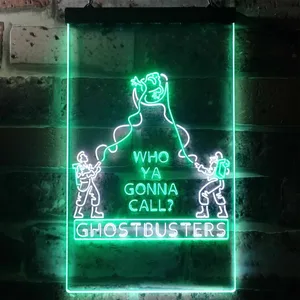 Ghostbusters Who Ya Gonna Call? Neon-Like LED Sign