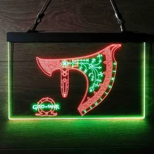 God Of War Leviathan Axe Neon-Like LED Sign