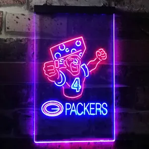 Green Bay Packers #4 Brett Favre Neon-Like LED Sign