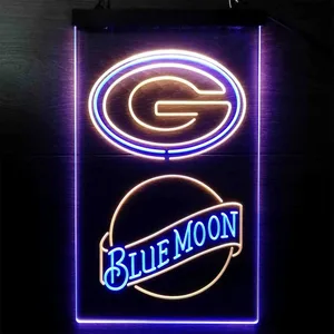 Green Bay Packers Blue Moon Neon-Like LED Sign