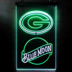 Green Bay Packers Blue Moon Neon-Like LED Sign