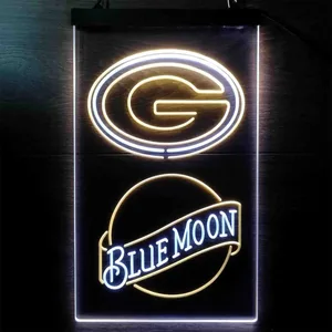 Green Bay Packers Blue Moon Neon-Like LED Sign