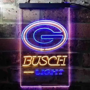 Green Bay Packers Busch Light 2 Neon-Like LED Sign