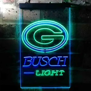 Green Bay Packers Busch Light 2 Neon-Like LED Sign