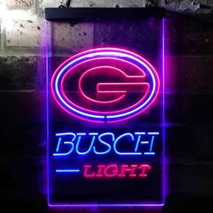 Green Bay Packers Busch Light 2 Neon-Like LED Sign