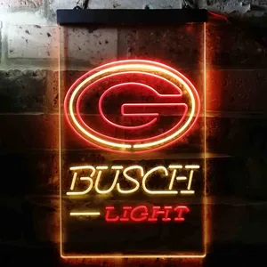 Green Bay Packers Busch Light 2 Neon-Like LED Sign
