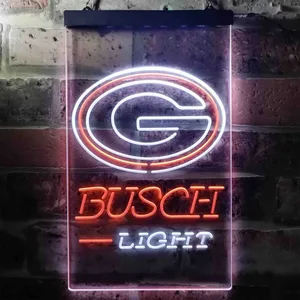 Green Bay Packers Busch Light 2 Neon-Like LED Sign