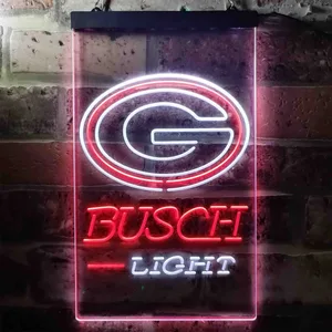 Green Bay Packers Busch Light 2 Neon-Like LED Sign