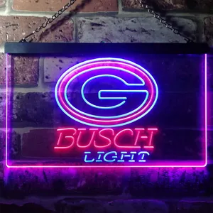 Green Bay Packers Busch Light Neon-Like LED Sign