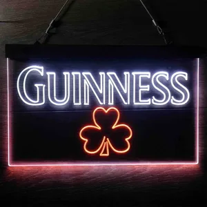Guiness Shamrock Neon-Like LED Sign