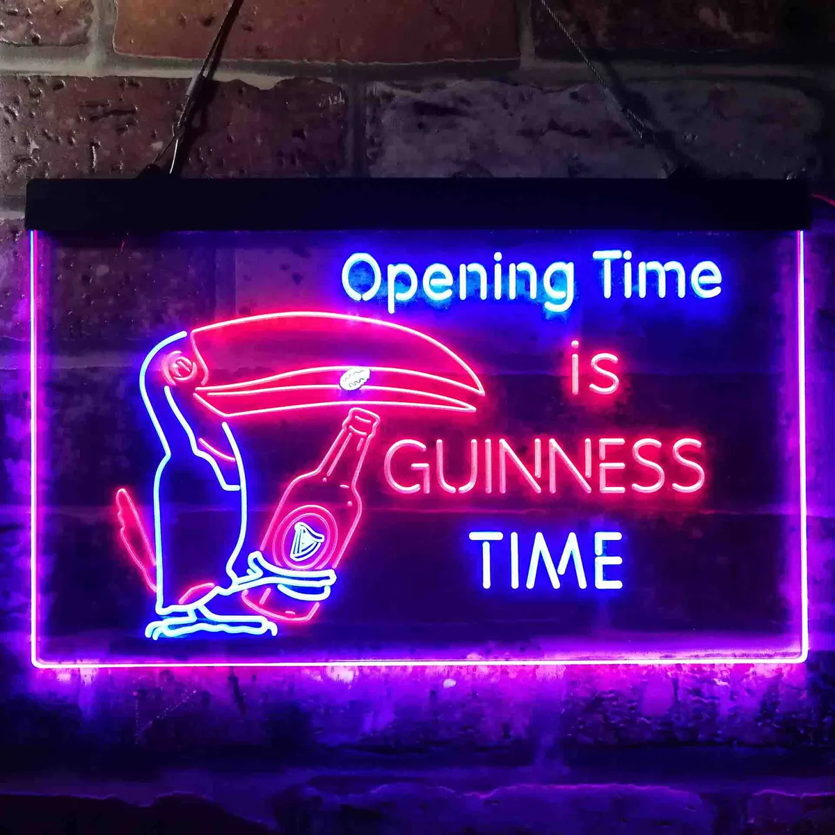 Guinness Toucan Bottle Neon-Like LED Sign
