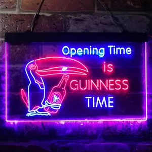 Guinness Toucan Bottle Neon-Like LED Sign