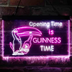 Guinness Toucan Bottle Neon-Like LED Sign