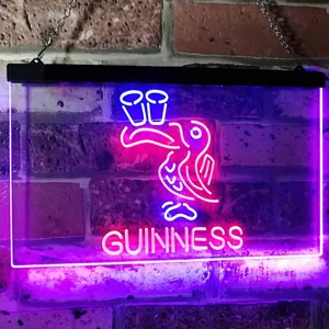 Guinness Toucan Glasses Neon-Like LED Sign